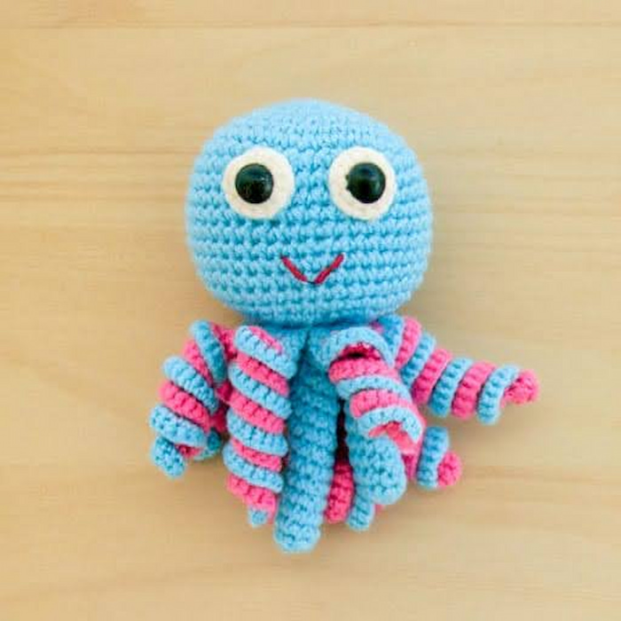 how about an octopus with blue and pink tentacles